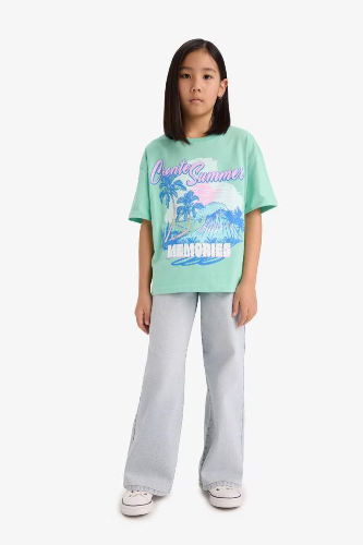 Resim Defacto Kız Çocuk Kısa Kol T-shirt E0356A8/GN1203