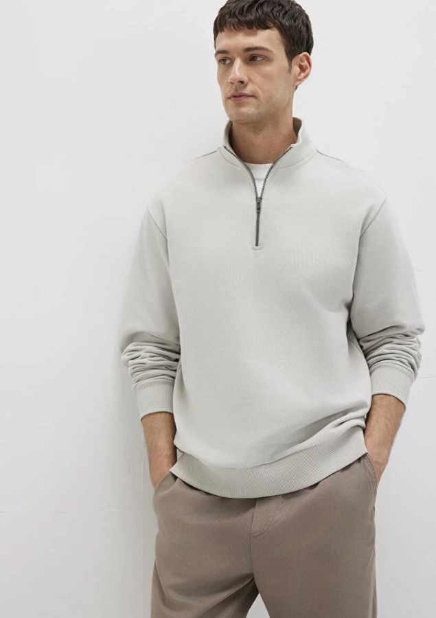 Resim Mavi Half Zip Erkek Sweat M0S10419-70074