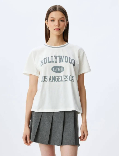 Resim Koton Kadın Kısa Kol T-shirt 5SAL10093IK