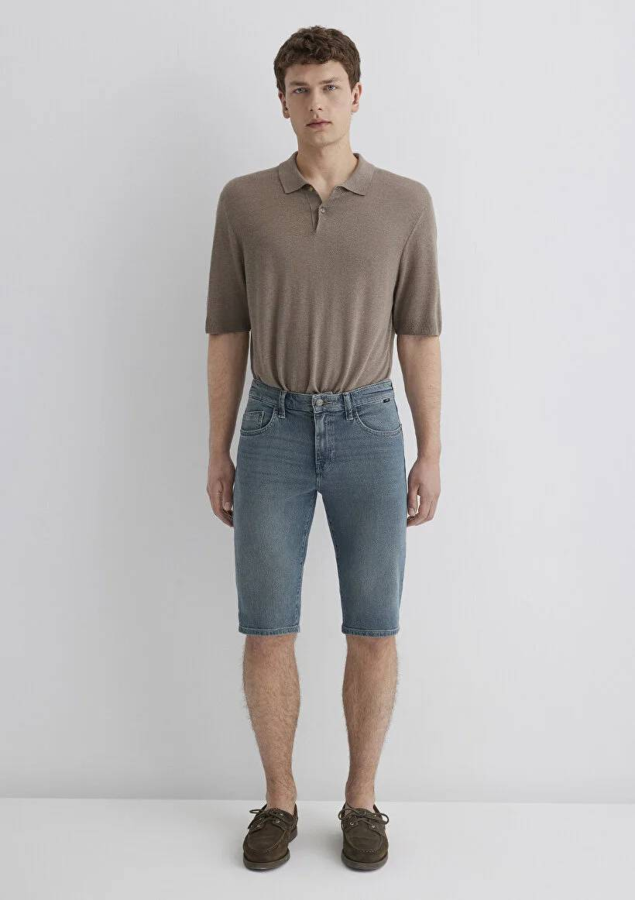 Resim Mavi Regular Straight Erkek  Denim Şort M0416089816