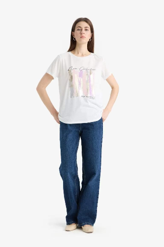 Resim Defacto Kadın T-shirt E5061AX/ER105