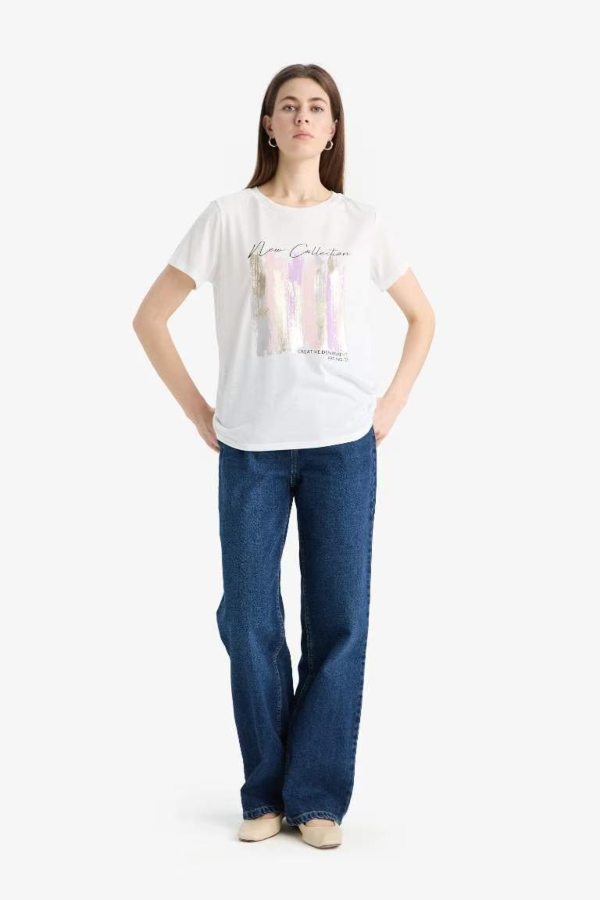 Resim Defacto Kadın T-shirt E5061AX/ER105