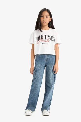 Resim Defacto Kız Çocuk T-shirt E0352A8/WT34
