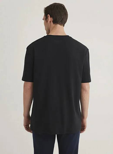 Resim Mavi Loose Erkek  T-shirt M0612589-900