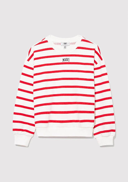 Resim Mavi Logo Baskılı Kız Çocuk Sweat M7S10038-82054
