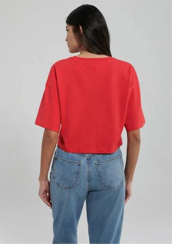 Resim Mavi Yuvarlak Yaka Kısa Kollu Penye Tişört Na Kadın T-Shirt M1611585-71083
