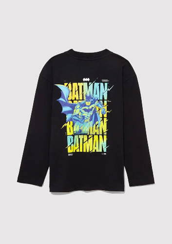 Resim Mavi Batman Baskılı Uzun Kol Erkek Çocuk T-Shirt M6610294-900