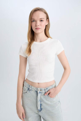 Resim Defacto Kadın Kısa Kol T-shirt E0287AX/WT32