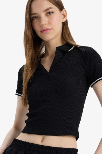 Resim Defacto Kadın Kısa Kol T-shirt E7906AXBK81
