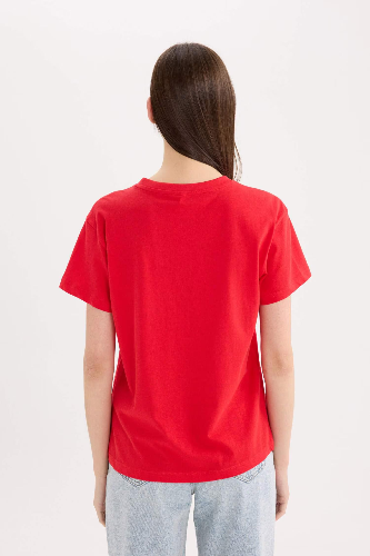 Resim Defacto Kadın Kısa Kol T-shirt D9604AXRD117
