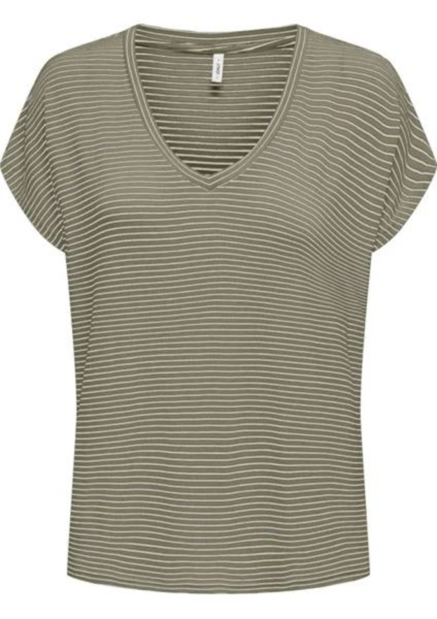 Resim Only Onltıne SS V-Neck Top Jrs Kadın T-shirt 15315407