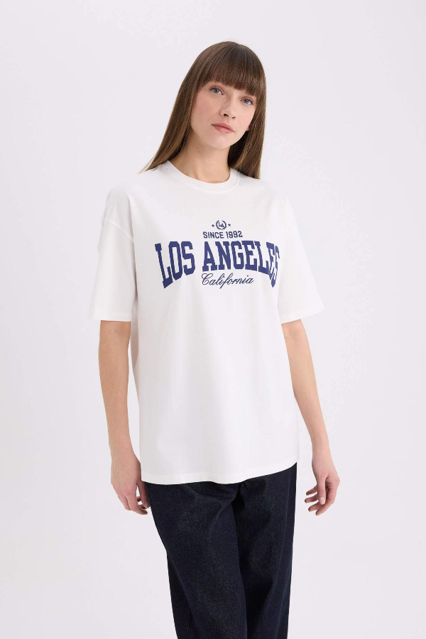 Resim Defacto Kadın Kısa Kol T-shirt E5055AXER105
