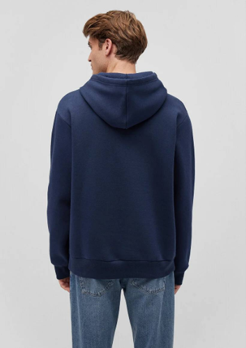 Resim Mavi Kapüşonlu  Loose Erkek Sweat M0S10275-70490