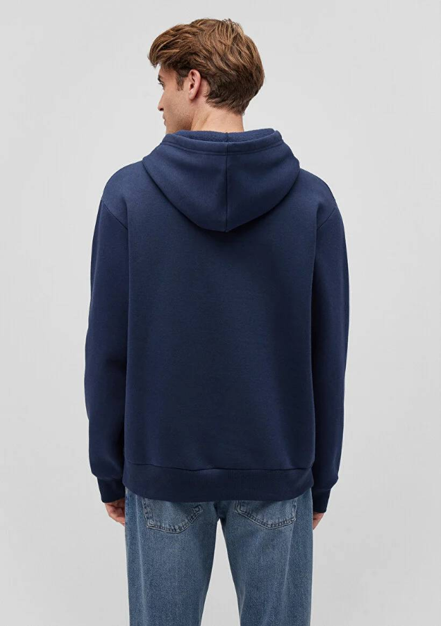 Resim Mavi Kapüşonlu  Loose Erkek Sweat M0S10275-70490