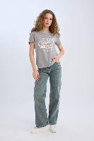 Resim Defacto Kadın Kısa Kol T-shirt D9601AX/GR454
