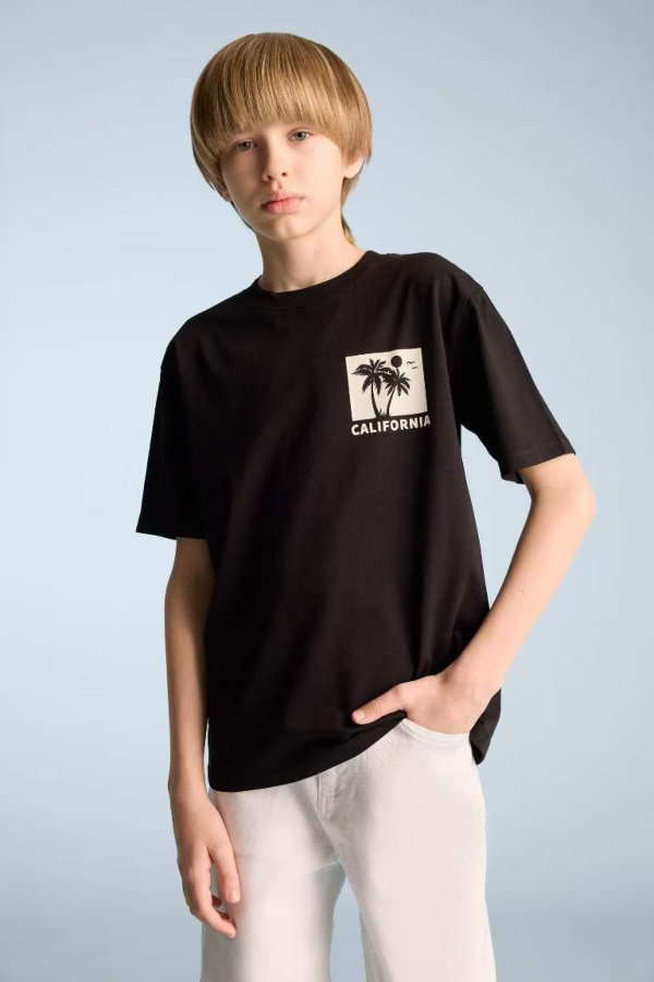 Resim Defacto Erkek Çocuk Kısa Kol T-shirt E0099A8/BK81
