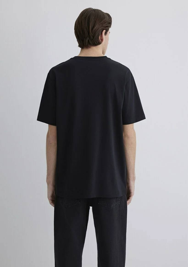 Resim Mavi Loose Erkek  T-shirt M0612661-900