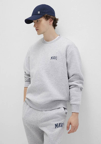 Resim Mavi Baskılı Erkek Sweat M0611716-80018