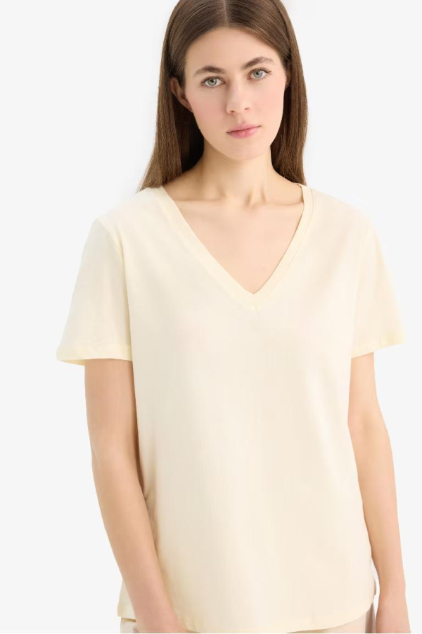 Resim Defacto Kadın Kısa Kol T-shirt W9578AZYL504