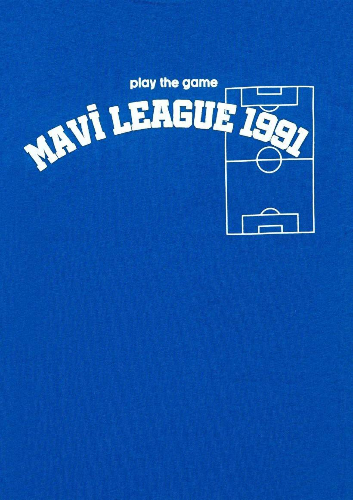 Resim Mavi Game Day Baskılı Erkek Çocuk T-Shirt M6610265-82491