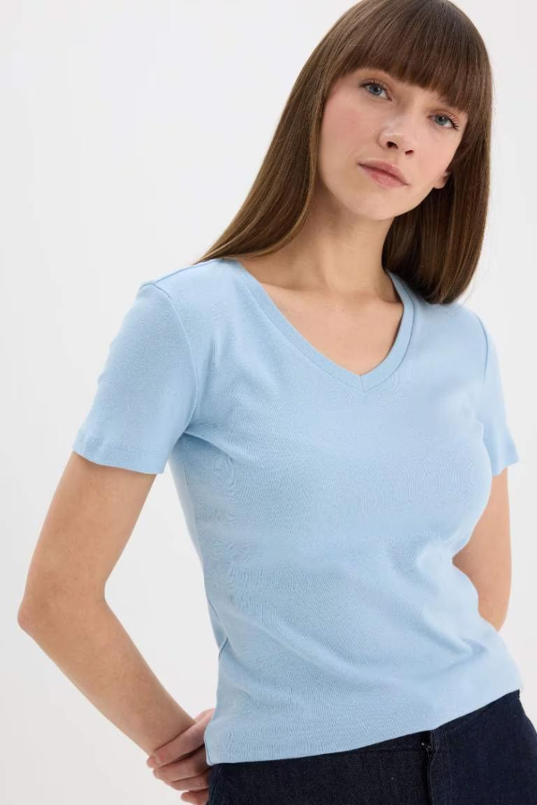 Resim Defacto Kadın Kısa Kol T-shirt I1080AZ/BE196