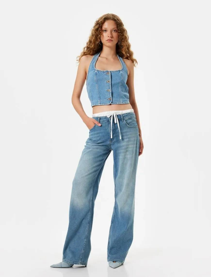 Resim Koton Kadın Jean Pantolon 5Wal40082Md