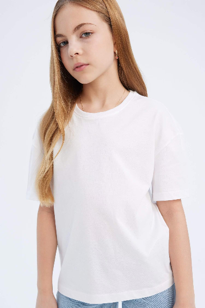 Resim Defacto Kız Çocuk Kısa Kol T-shirt D9099A8/WT34