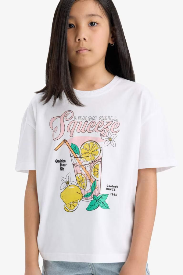 Resim Defacto Kız Çocuk T-shirt E0389A8/WT34