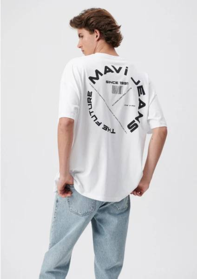 Resim Mavi Jeans Baskılı Erkek T-Shirt M0611719-620