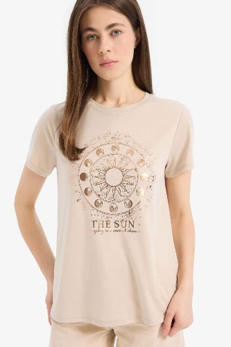 Resim Defacto Kadın T-shirt E5146AX/BG115