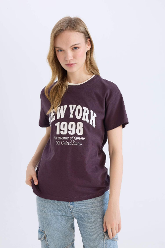 Resim Defacto Kadın Kısa Kol T-shirt D9602AXPR38