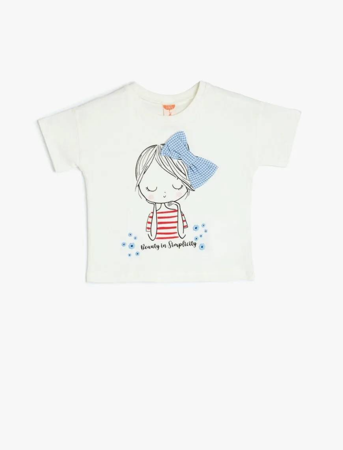 Resim Koton Kız Bebek Kısa Kol T-shirt 5SMG10050AK