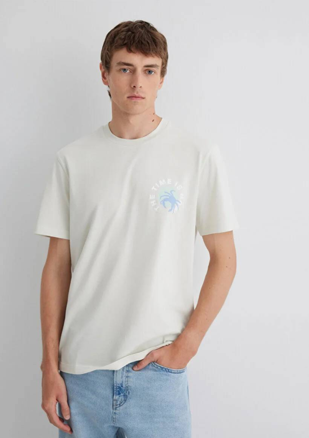 Resim Mavi Regular Erkek  T-shirt M0612672-70142