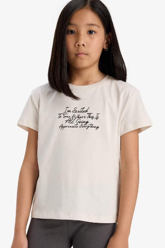 Resim Defacto Kız Çocuk Kısa Kol T-shirt E5892A8BG697