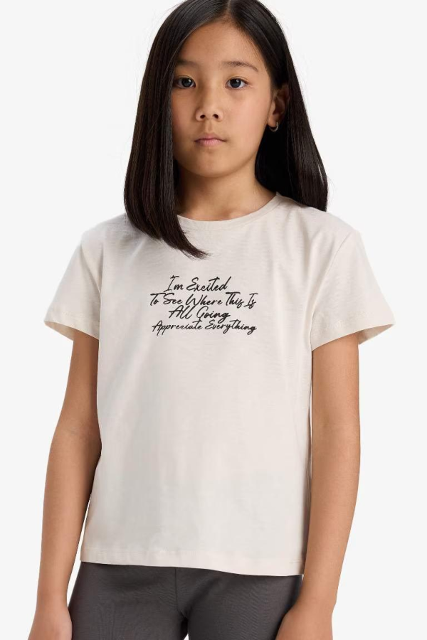 Resim Defacto Kız Çocuk Kısa Kol T-shirt E5892A8BG697