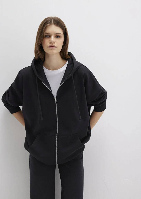 Resim Mavi Fermuarlı Kapüşonlu Kadın Sweat M1610221-900