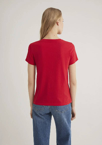 Resim Mavi Bisiklet Baskılı Grafik Kadın T-Shirt M1612961-82054