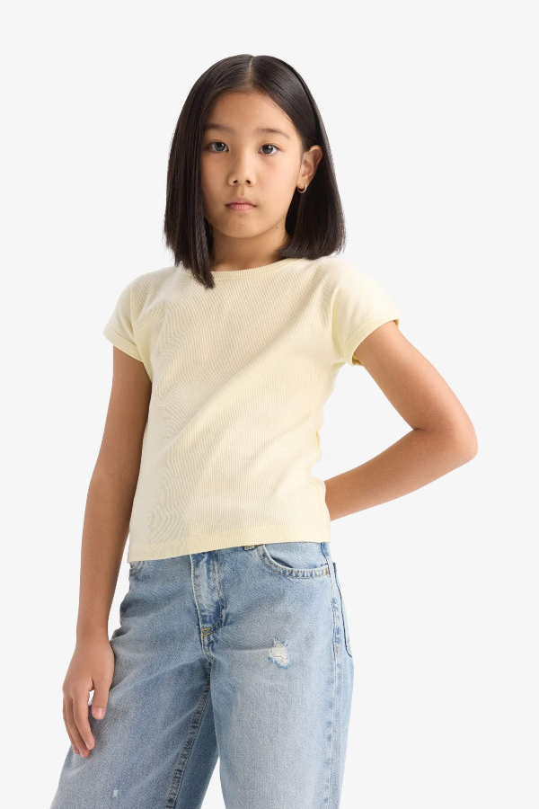 Resim Defacto Kız Çocuk Kısa Kol T-shirt B3053A8ER134