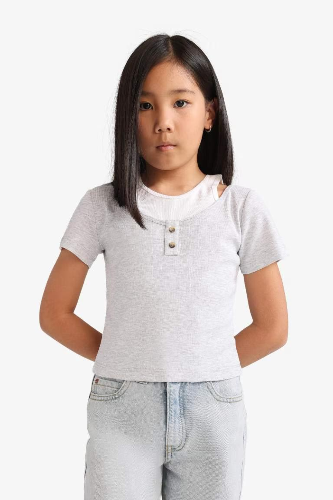 Resim Defacto Kız Çocuk T-shirt E1830A8/GR421