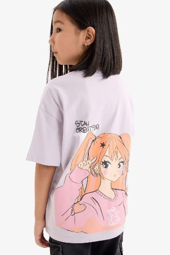 Resim Defacto Kız Çocuk Kısa Kol T-shirt E0357A8PR306