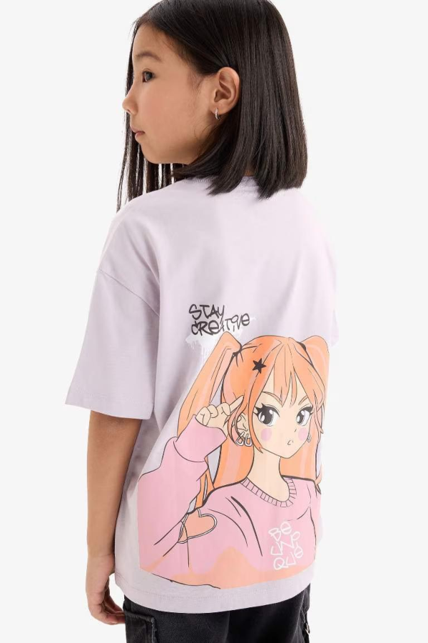 Resim Defacto Kız Çocuk Kısa Kol T-shirt E0357A8PR306