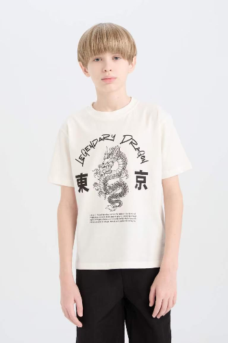 Resim Defacto Erkek Çocuk T-shirt D9277A8/WT32