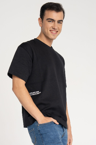 Resim Jack & Jones Jcokınetıc Small Prınt Tee Ss Crew Ln Erkek T-shirt 12265429