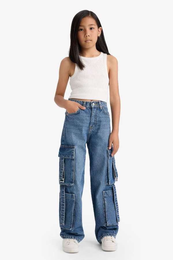 Resim Defacto Kız Çocuk  Jean Pantolon E6184A8/NM28