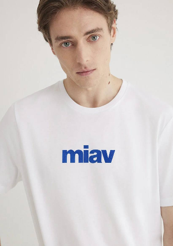 Resim Mavi Miav Baskılı Erkek T-Shirt M067153-620