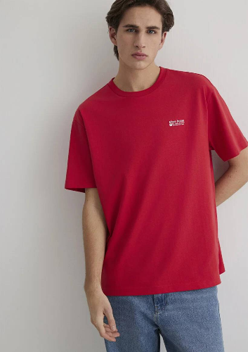 Resim Mavi Loose Erkek  T-shirt M0612591-70476