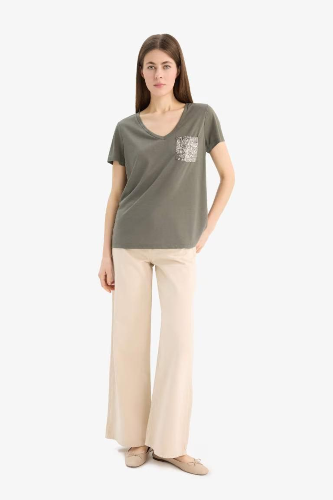 Resim Defacto Kadın Kısa Kol T-shirt U3769AZKH401