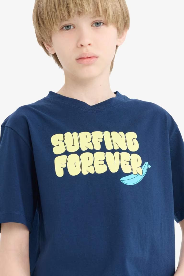 Resim Defacto Erkek Çocuk Kısa Kol T-shirt E0183A8/NV248