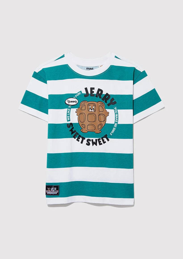 Resim Mavi Tom & Jerry Baskılı Erkek Çocuk T-Shirt M6610292-89156