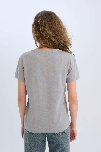 Resim Defacto Kadın Kısa Kol T-shirt D9601AX/GR454